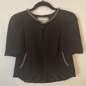 NWOT Cropped Black Cape Jacket